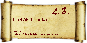 Lipták Blanka névjegykártya